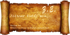 Zoltner Eufémia névjegykártya
